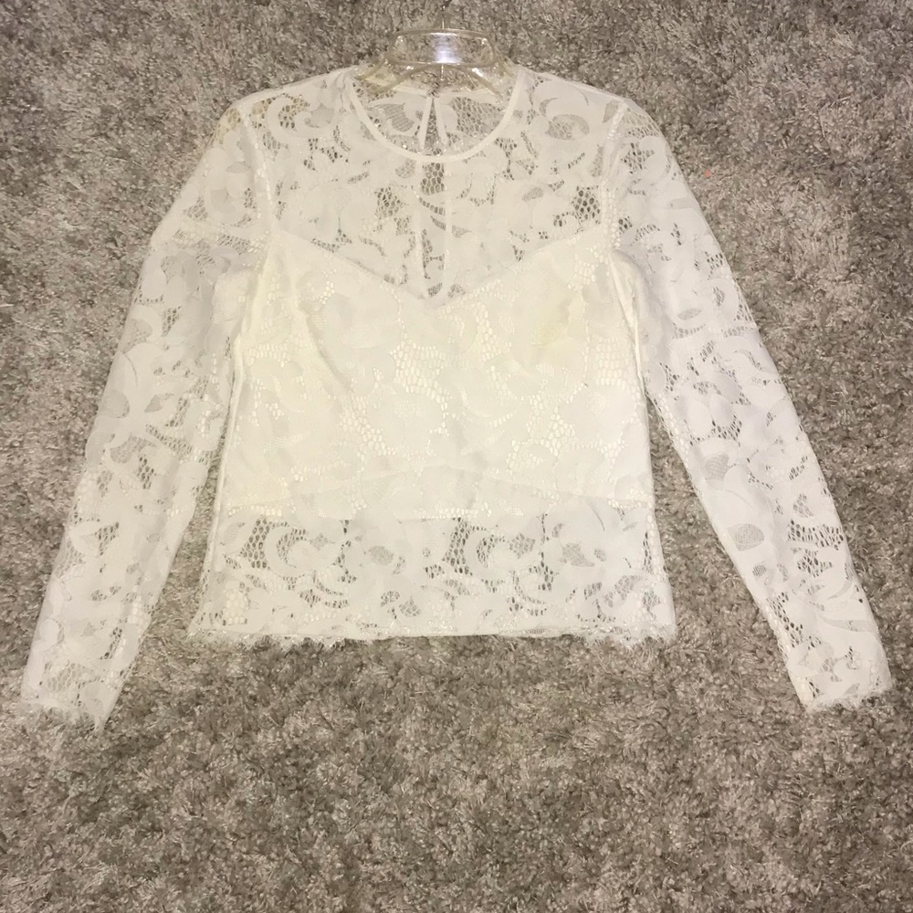 Gorgeous lace, long-sleeved blouse by Saylor